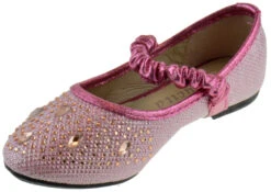 Fu 037 KmLittle Girl's Rhinestone BalletGlitter Flats -Bamboo Store Fu037Pink 3