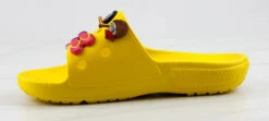 Fun Womens Decretive Pin Rubber Slides -Bamboo Store FunYellow 5
