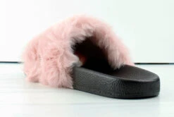 Furry-601 Womens Faux Fur Rhinestone Slides -Bamboo Store Furry601 4