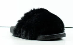 Furry-601 Womens Faux Fur Rhinestone Slides