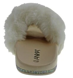 Furry Women's Ultra Soft Fluffy Slides -Bamboo Store FurryBeige 1