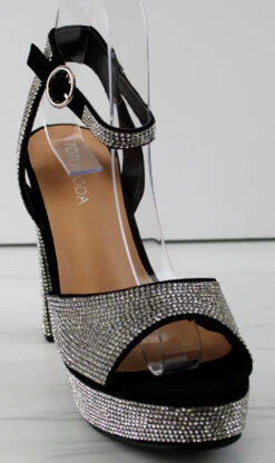 Gene 16 Womens Platform Block Heel Rhinestone Sandals -Bamboo Store Gene16 1