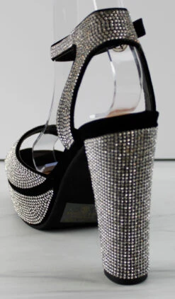 Gene 16 Womens Platform Block Heel Rhinestone Sandals -Bamboo Store Gene16 3