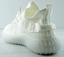 Gerri Women's Woven Lace Up Athletic Sneakers -Bamboo Store Gerriwhite 4