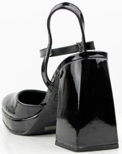 Bamboo Gradient 05 Women's Closed Toe Tall Block Platform Heels -Bamboo Store Gradient 05 Black PU 2