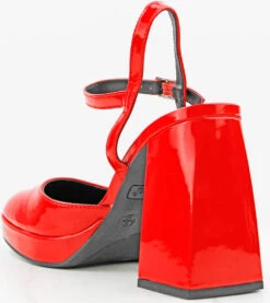 Bamboo Gradient 05 Women's Closed Toe Tall Block Platform Heels -Bamboo Store Gradient 05 RedPU 2