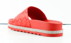 Forever Great 12 Womens Platform Rhinestone Accent Slip On Sandals -Bamboo Store Great12 4