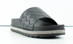 Forever Great 12 Womens Platform Rhinestone Accent Slip On Sandals