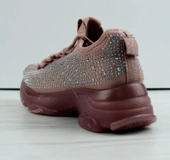 Forever Hana-49 Womens Rhinestone Lace Up Fashion Sneakers -Bamboo Store Hana 49 1