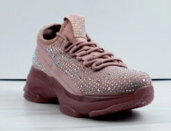 Forever Hana-49 Womens Rhinestone Lace Up Fashion Sneakers -Bamboo Store Hana 49 11