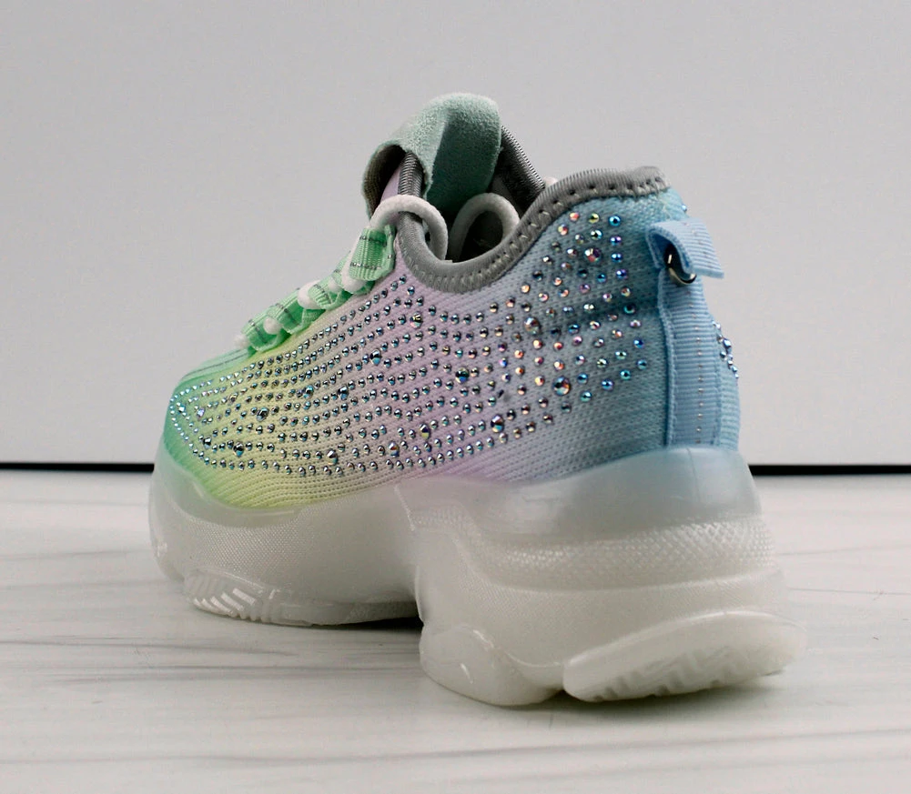 Hana 49k Little Girls Rhinestone Lace Up Fashion Sneakers 5 Hana 49k Little Girls Rhinestone Lace Up Fashion Sneakers - Image 3