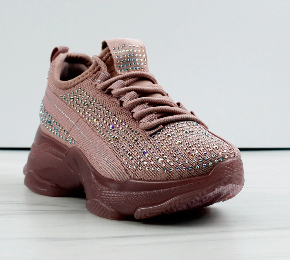 Hana 49k Little Girls Rhinestone Lace Up Fashion Sneakers 6 Hana 49k Little Girls Rhinestone Lace Up Fashion Sneakers - Image 4