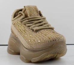 Hana 49k Little Girls Rhinestone Lace Up Fashion Sneakers 27 Hana 49k Little Girls Rhinestone Lace Up Fashion Sneakers -Bamboo Store Hana49kbeige 3