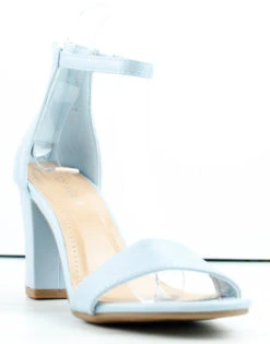 Hannah-1 Women's Ankle Chunky Heeled Sandals Nude/Pat 7.5