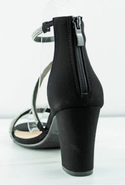 Hannah 27 Womens Rhinestone Strap Mid Heeled Sandals -Bamboo Store HannahBlack 3