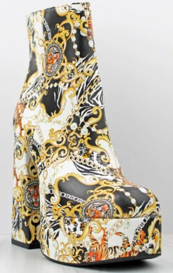 Bamboo Harmony 01 Women's Platform Chunky High Heeled Booties