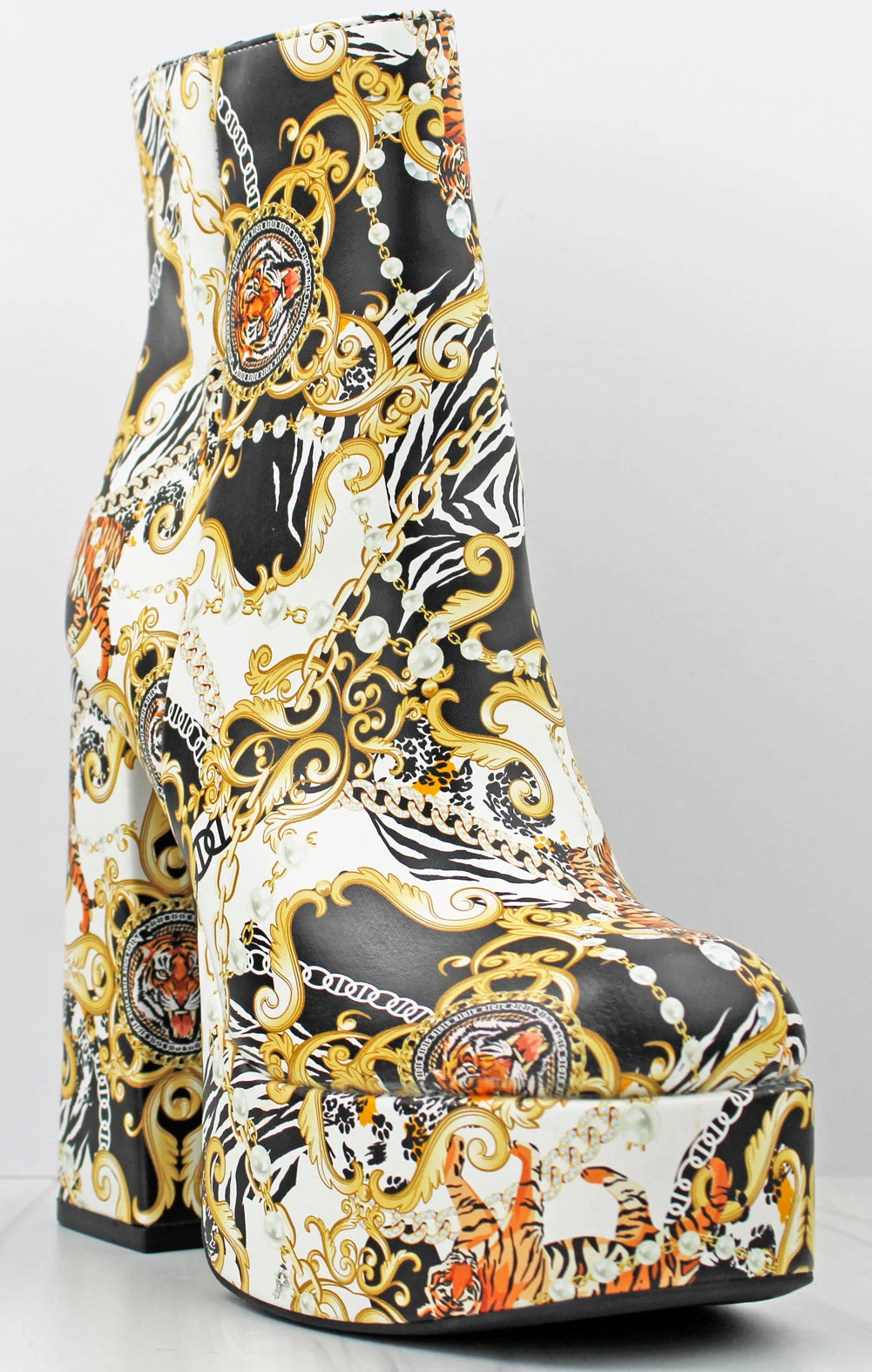 Bamboo Harmony 01 Women's Platform Chunky High Heeled Booties 3 Bamboo Harmony 01 Women's Platform Chunky High Heeled Booties