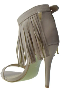 Hilda 67 Womens Stiletto Fringe High Heel Sandals -Bamboo Store Hilda67Beige 3