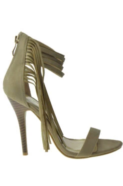 HILDA 75 Womens Fringe Open Toe High Heel Platform -Bamboo Store Hilda75Beige 2