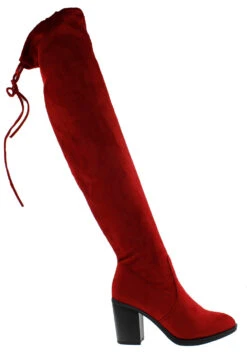 Hugo 39 Women's Thigh High Drawstring High Heel Boots -Bamboo Store Hugo39Red 2