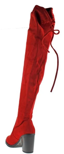 Hugo 39 Women's Thigh High Drawstring High Heel Boots -Bamboo Store Hugo39Red 3
