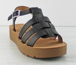 Easily Women's Platform Strappy Buckled Sandals