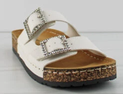 Grove 26 Women's Rhinestone Buckled Slip On Sandals
