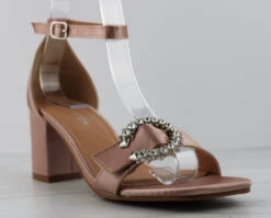 Prairie 1 Women's Single Band Rhinestone Low Dress Heels