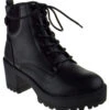 Image 16 Women's Platform Lace Up Boots 2 Image 16 Women's Platform Lace Up Boots -Bamboo Store Image16Black 1