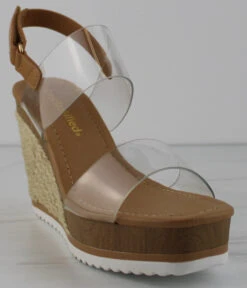Intend Women's Double Band Cork Wedges