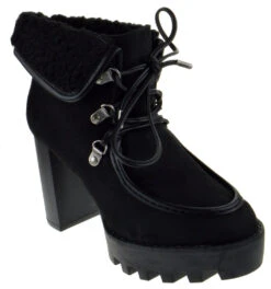 Bamboo Intensity 05 Womens Platform Suede Heeled Ankle Boot -Bamboo Store Intensity05Black 1