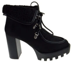 Bamboo Intensity 05 Womens Platform Suede Heeled Ankle Boot -Bamboo Store Intensity05Black 2