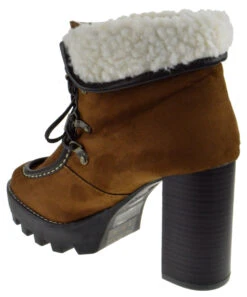 Bamboo Intensity 05 Womens Platform Suede Heeled Ankle Boot -Bamboo Store Intensity05Tobacco 3