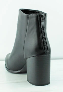 Iris 1 Womens Plain Low Heeled Ankle Boots -Bamboo Store IrisBlack 3