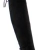 Isla 1 Women's Over The Knee Almond Toe Tie Back Boots -Bamboo Store Isla1Blk 1