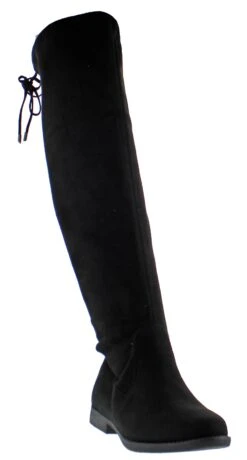 Isla 1 Women's Over The Knee Almond Toe Tie Back Boots