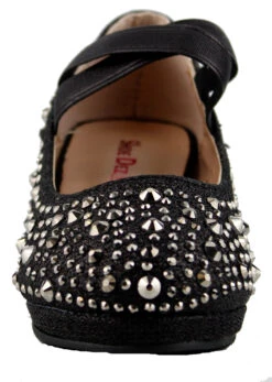 Ivy 20k Girls Rhinestone Embellished Cross Strapped Heels -Bamboo Store Ivy20KBlack 2