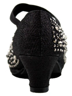 Ivy 20k Girls Rhinestone Embellished Cross Strapped Heels -Bamboo Store Ivy20KBlack 4