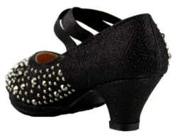 Ivy 20k Girls Rhinestone Embellished Cross Strapped Heels -Bamboo Store Ivy20KBlack 5