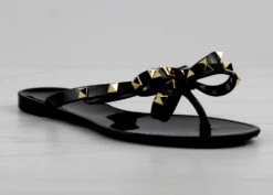 Forever Jelly 12 Womens Stud Embellished Jelly Flip Flops -Bamboo Store JELLY12BLACK 2