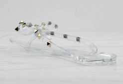 Forever Jelly 12 Womens Stud Embellished Jelly Flip Flops -Bamboo Store JELLY12CLEAR 1