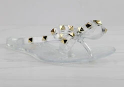 Forever Jelly 12 Womens Stud Embellished Jelly Flip Flops -Bamboo Store JELLY12CLEAR 2