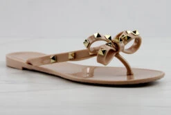 Forever Jelly 12 Womens Stud Embellished Jelly Flip Flops -Bamboo Store JELLY12NUDE 2