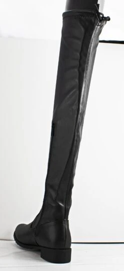 Forever Jalen H9 Women's Over The Knee Drawstring Block Heeled Boots -Bamboo Store JalenH9Black3