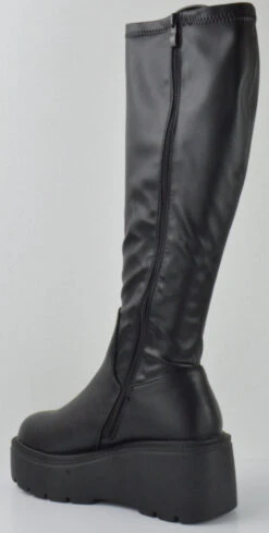 Jazz 8 Women's Knee High Flat Platform Chunky Boots -Bamboo Store Jazz8Black 3