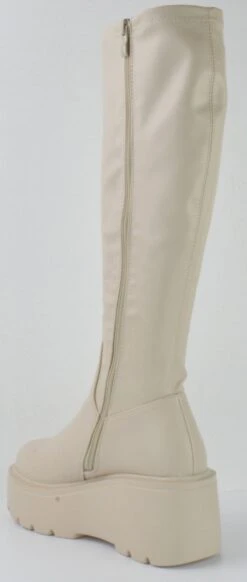 Jazz 8 Women's Knee High Flat Platform Chunky Boots -Bamboo Store Jazz8Ivory 2