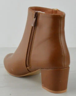 Forever Jessi 11 Women's Pointed Toe Square Block Heel Booties -Bamboo Store Jessi11Tan 2