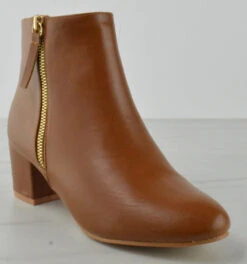 Forever Jessi 11 Women's Pointed Toe Square Block Heel Booties -Bamboo Store Jessi11Tan 3