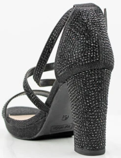 Josie 1 Women's Cross Strapped Platform Heeled Sandals -Bamboo Store Josie 1 BlackGLT 2