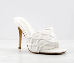 Jumeirah Womens Backless Designer Open Toe Heels -Bamboo Store JumeirahWhite 2